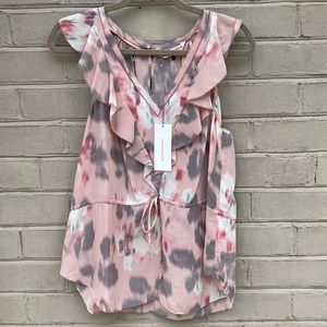 NWT Rebecca Taylor Size 12 100% Silk Pink Pastel Romantic Top